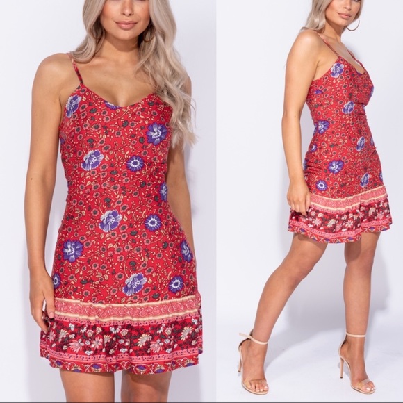 🔥 Desert Flower - Boho Summer Mini Dress - Picture 3 of 8